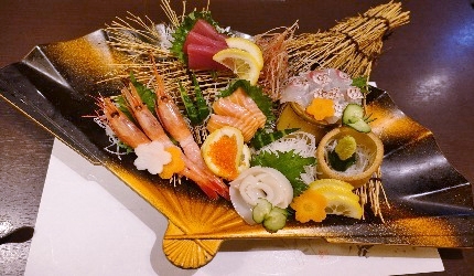 大阪心齋橋蟹しぐれ別館葉隠的生魚片大餐