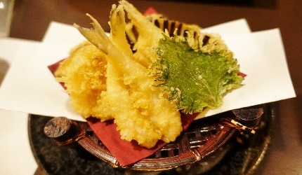 大阪心齋橋蟹しぐれ別館葉隠的河豚蔬菜天婦羅