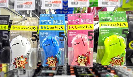 文具迷及包裝控大阪自由行必逛「シモジマ 下島包裝廣場・文具商城 心齋橋店」的無針釘書機