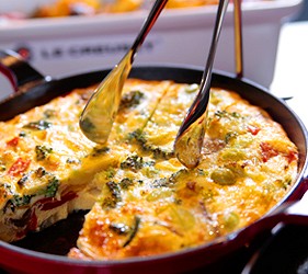 野菜煎蛋塔
