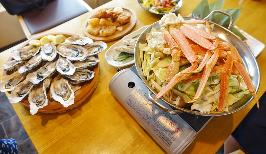 大阪難波海鮮大餐店家推薦「知床漁場 道頓堀店」的1號套餐