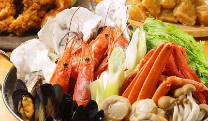 大阪難波海鮮大餐店家推薦「知床漁場 道頓堀店」的4號套餐