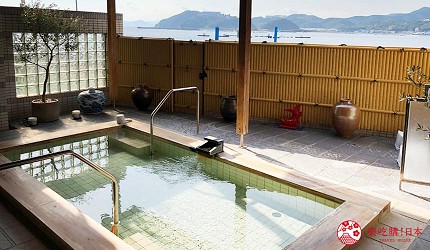 日本「淡路島」環島一日遊景點推薦!南淡路市住宿推薦「淡路島海上飯店」(淡路島海上ホテル)的露天溫泉