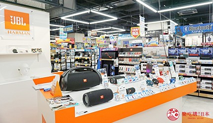 大阪难波推荐家电商场「爱电王」3楼音响、耳机、拍立得楼层一景