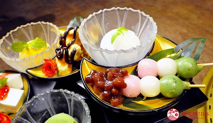 大阪心斋桥烧肉神户牛推介推荐店舖焼肉どうらく心斎桥店的甜点5段豪华拼盘