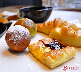 日本自由行大阪交通方便住宿推介karaksa hotel grande 新大阪 Tower唐草飯店早餐提供的甜點包類